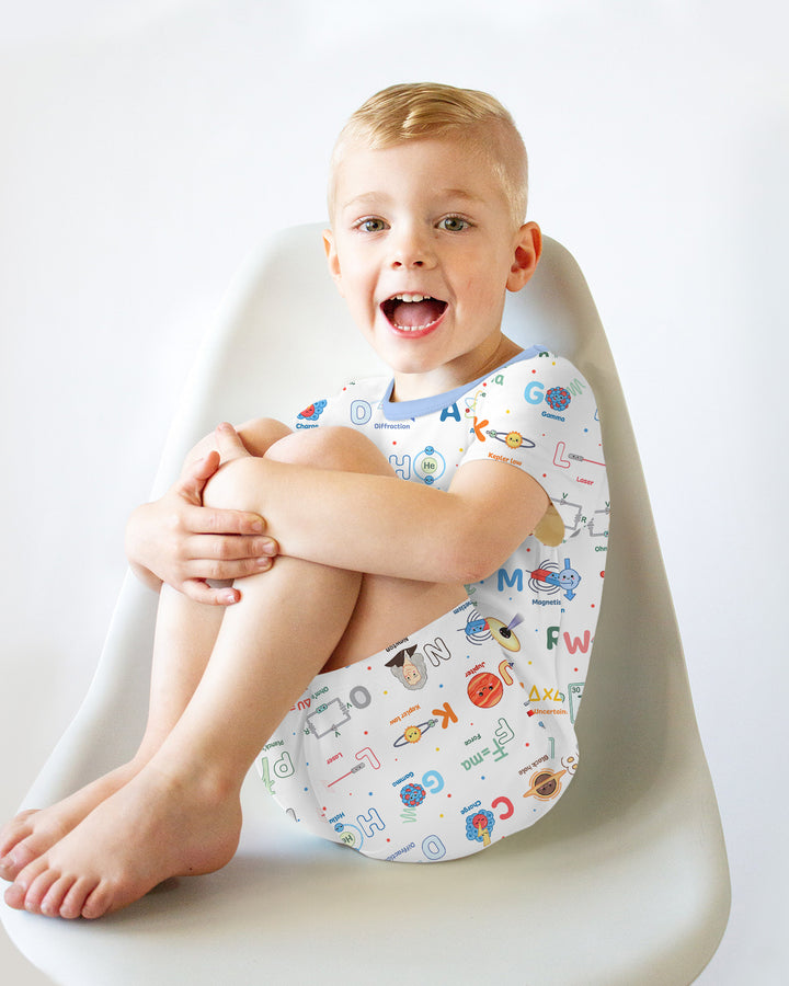 The Physics Alphabet Bamboo Two Piece Short Sleeve Shorts Pajama Set