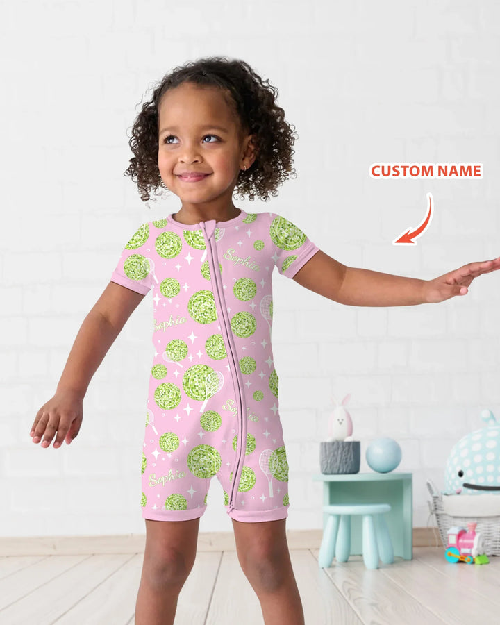 Tennis Disco Girl Party Matching Bamboo Shorty Zippy