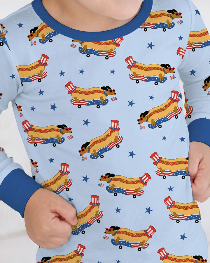 American Hot Dog Bamboo Two Piece Long Sleeve Pajama Set