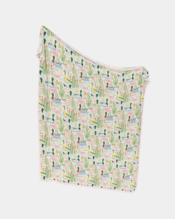 Whimsical Mallard Duck Bamboo Blanket