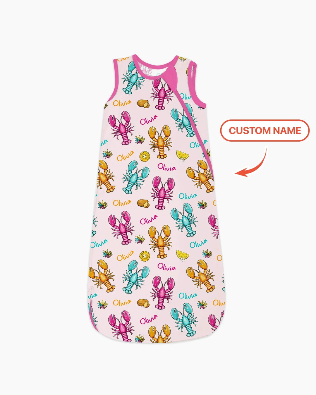 Custom Name Crawfish Crew Bamboo Sleep Bag