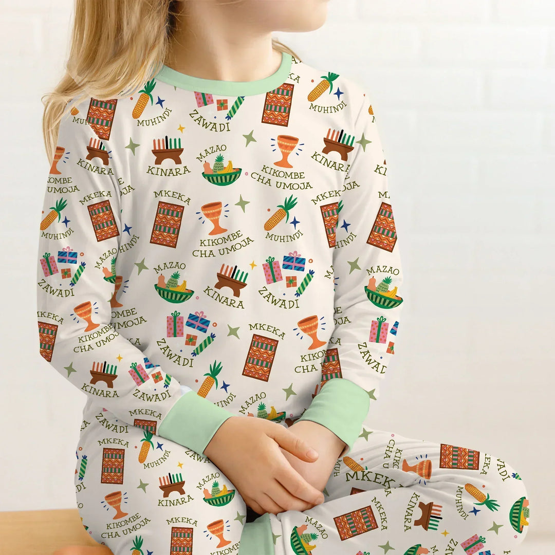 Kwanzaa Spirit Bamboo Two Piece Long Sleeve Pajama Set