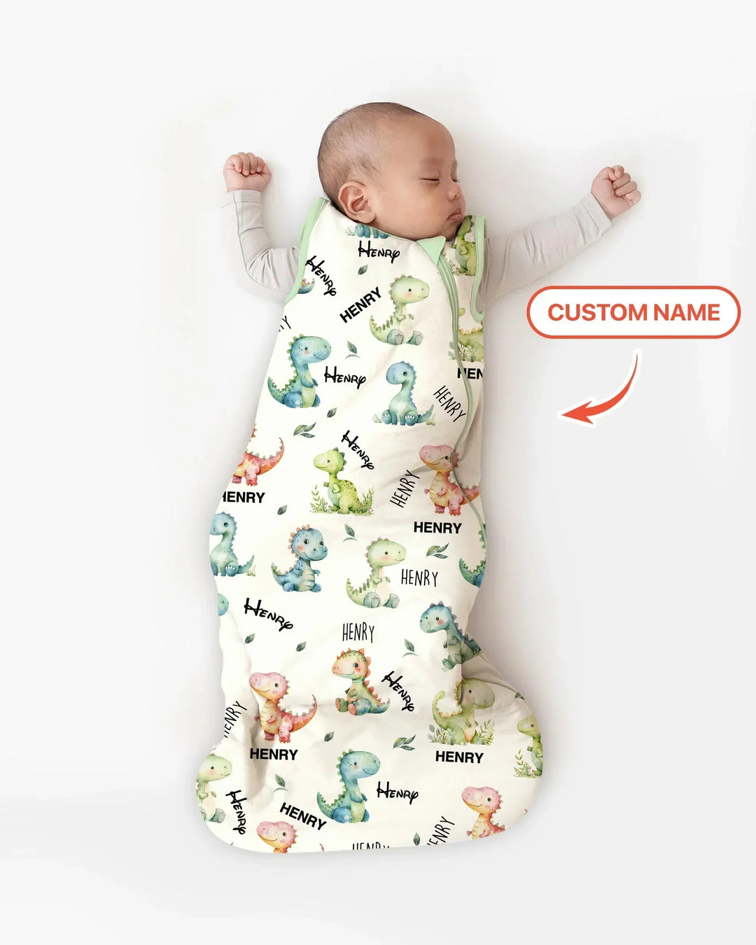 Dinosaur Custom Name Bamboo Sleep Bag