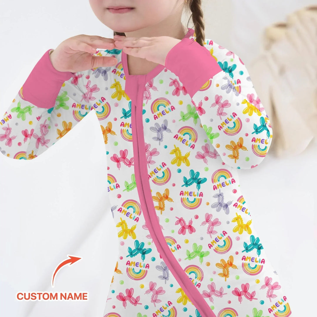 Sweet Balloon Dreams Custom Name Bamboo Convertible Zippy