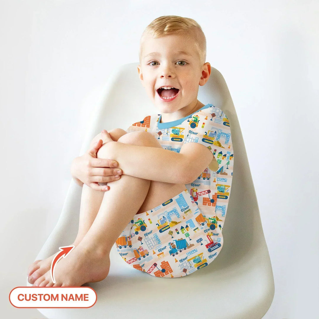 Little Builder Friends Custom Name Bamboo Two Piece Short Sleeve Shorts Pajama Set