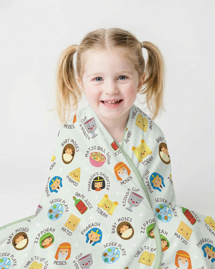 Cute Passover Characters Bamboo Blanket