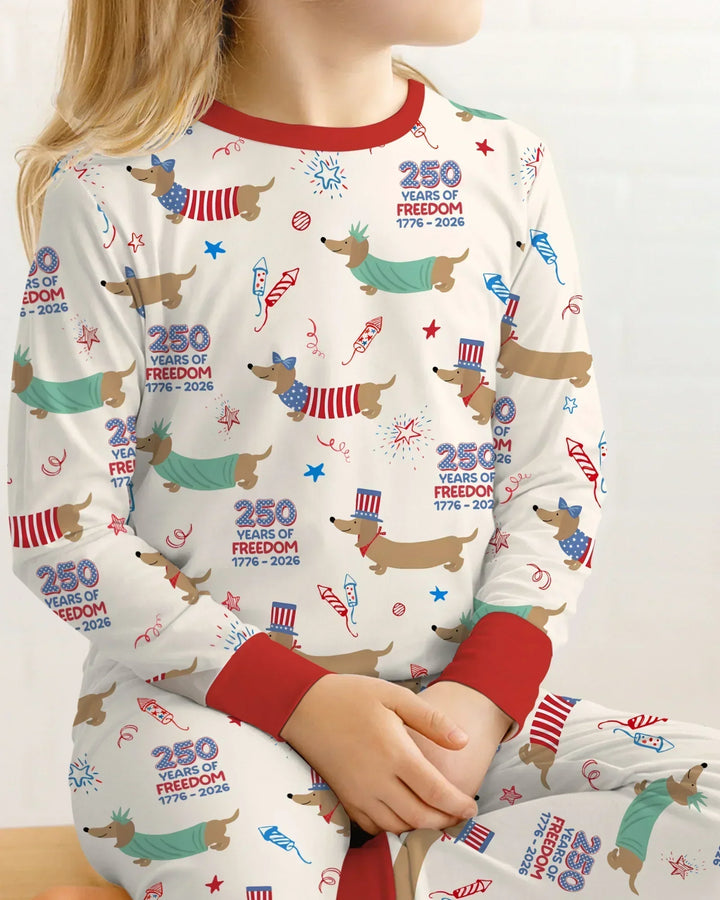 250 Years Of Freedom Bamboo Two Piece Long Sleeve Pajama Set