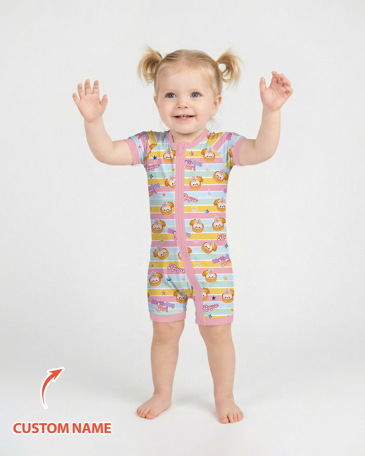 Custom Dumpling Birthday Girl  Bamboo Shorty Zippy