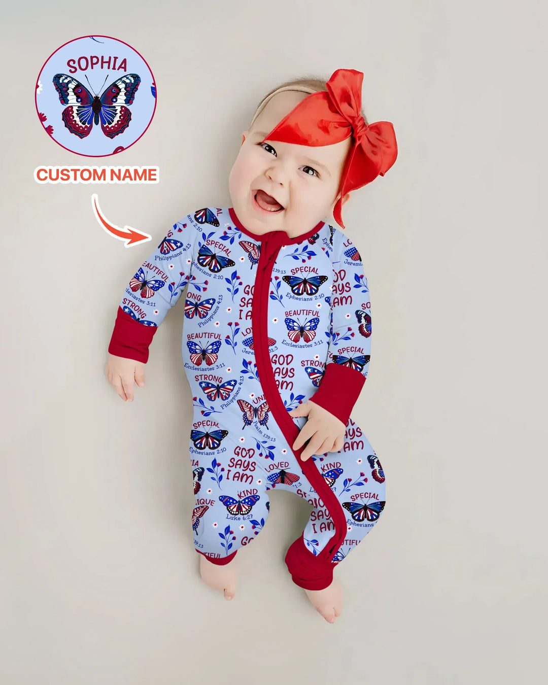 God Says I Am - Liberty Wings Custom Name Bamboo Convertible Zippy