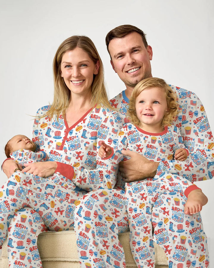 Red White & 250 Bamboo Two Piece Long Sleeve Pajama Set