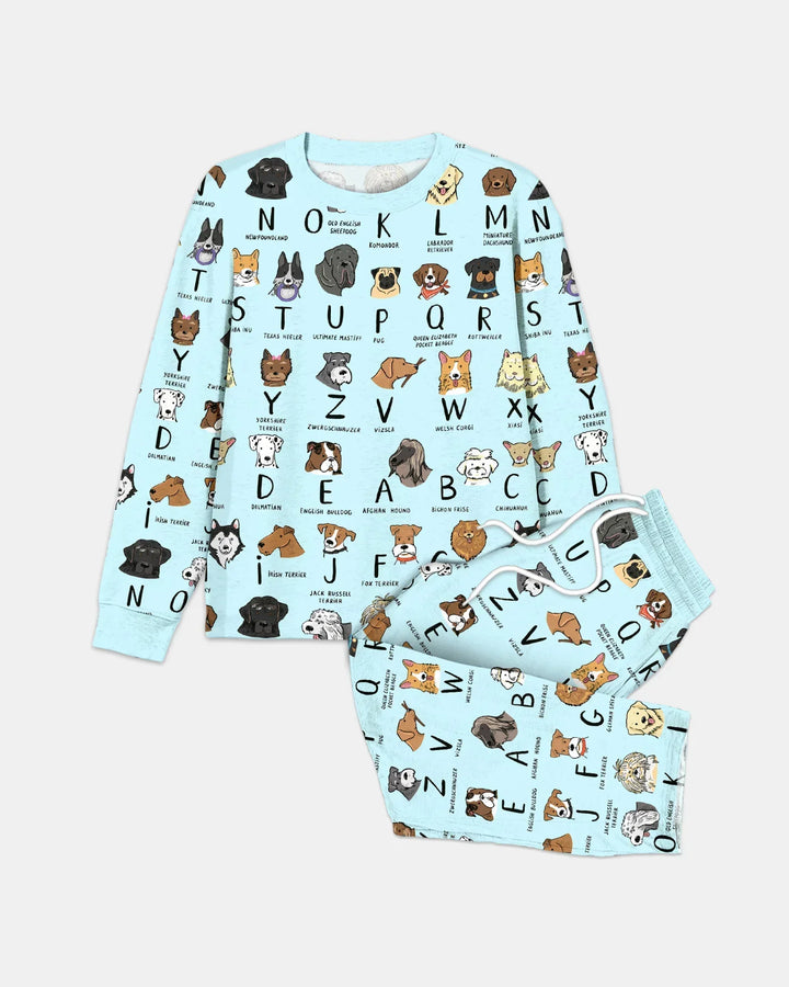 Funny Dogs Alphabet Bamboo Men's Pajama Set