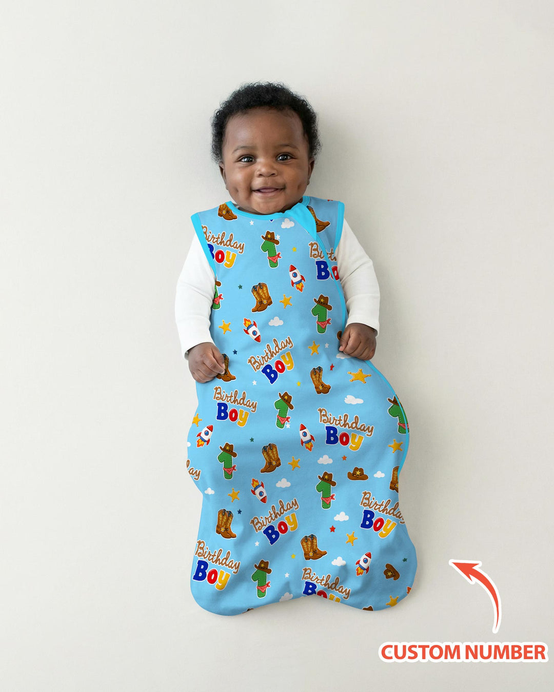 Custom Birthday Western Boy Bamboo Sleep Bag