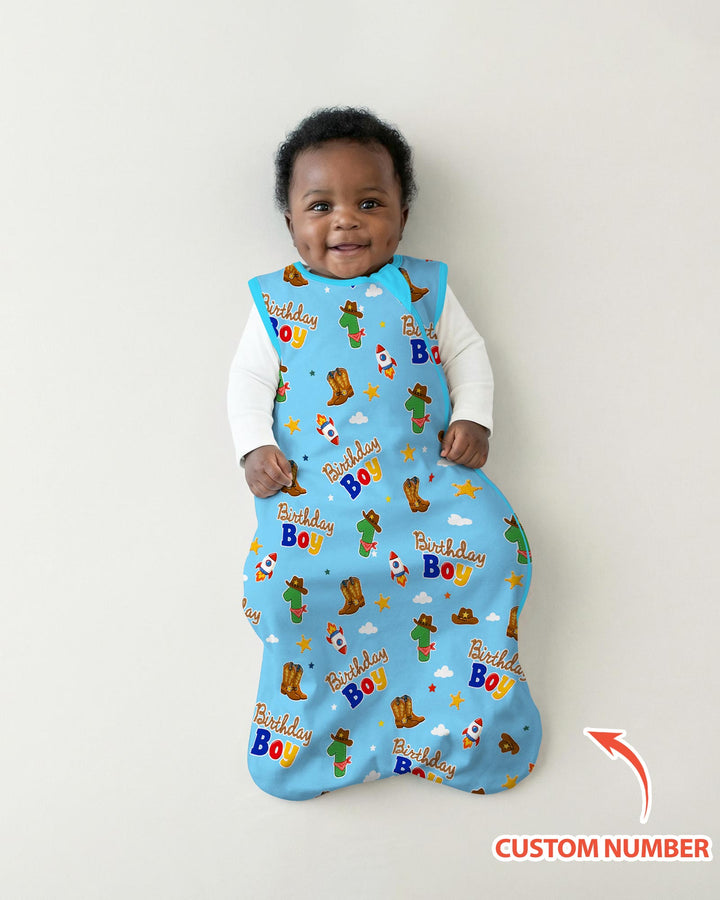 Custom Birthday Western Boy Bamboo Sleep Bag