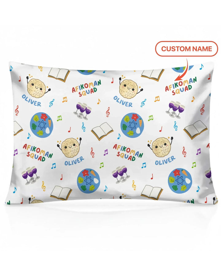 Custom Name Passover Afikoman Squad Bamboo Pillow Case