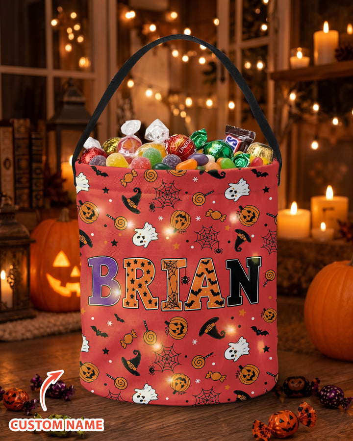 Halloween Name Spooky Letters Led Light Bucket Bag