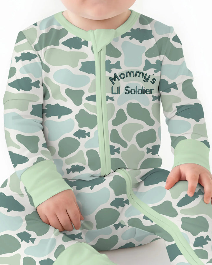 Lil Soldier Embroidered Bamboo Convertible Zippy