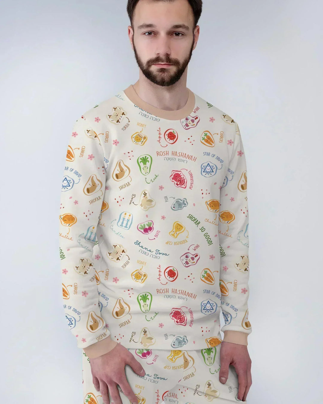 Happy Rosh Hashanah Bamboo Men's Pajama Set