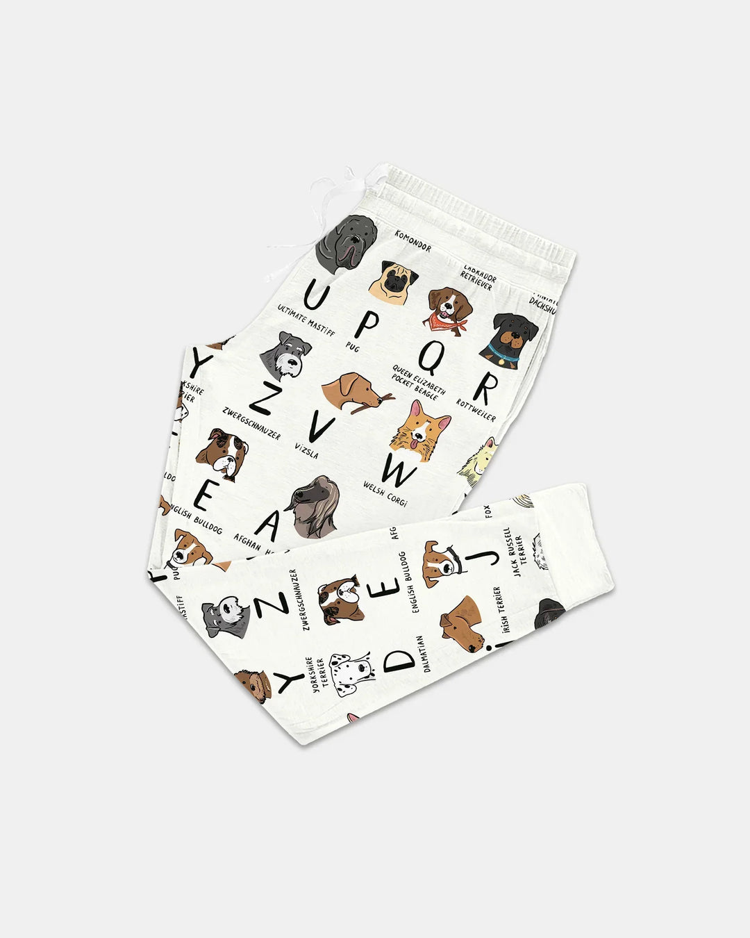 Funny Dogs Alphabet Bamboo Women Pajama Set