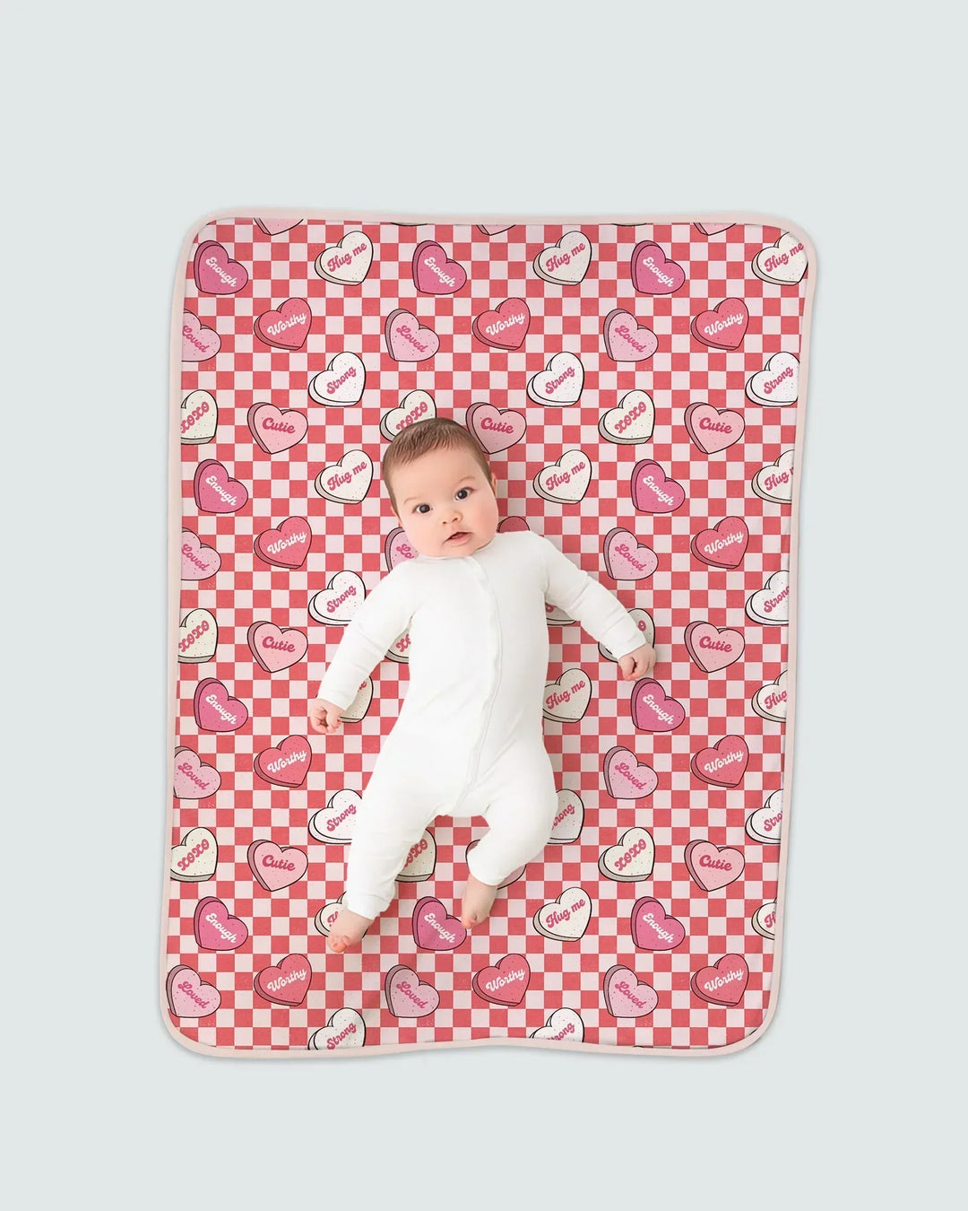 Valentine in Hearts Bamboo Blanket