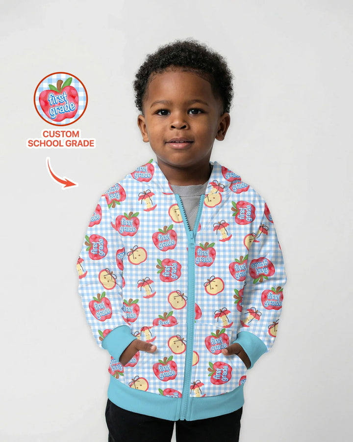 Custom School Grade Apple Days Bamboo Zip Hoodie