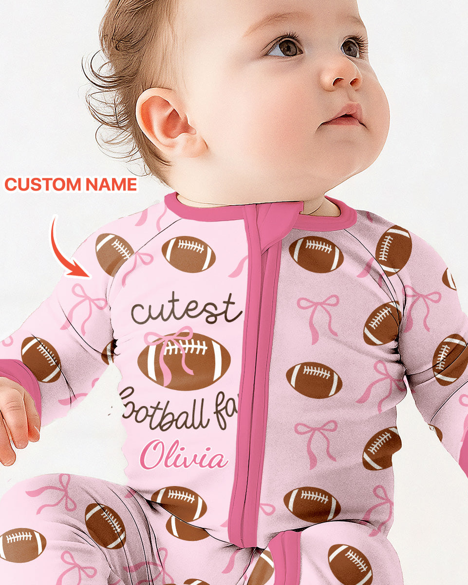 Custom Name Cutest Football Fan Bamboo Convertible Zippy