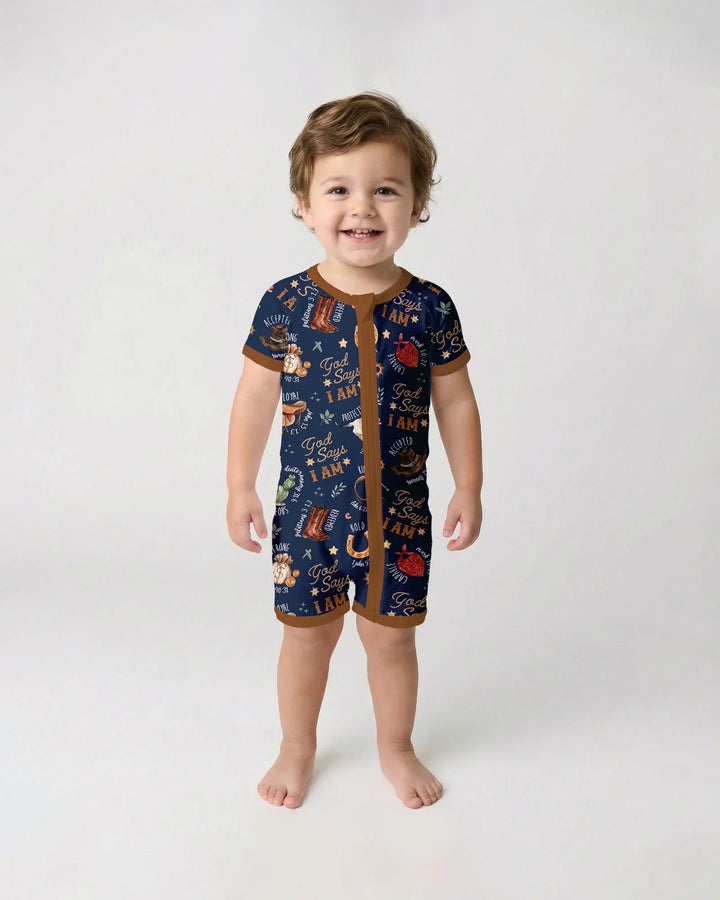 God Says I Am Western Faith Bamboo Shorty Zippy