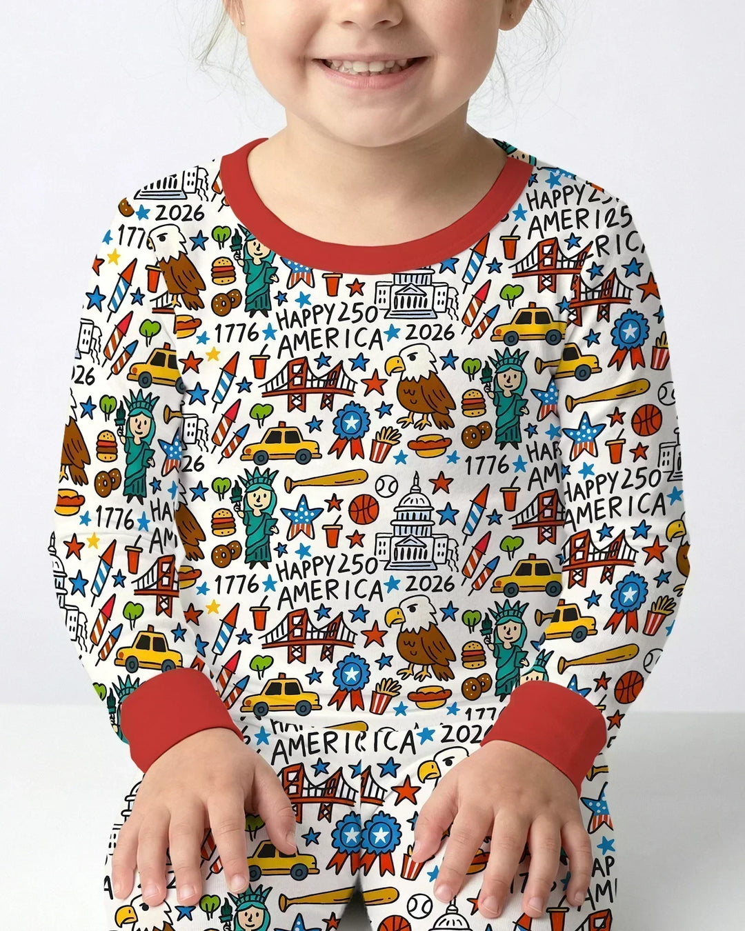 Doodle America 250th Anniversary Family Bamboo Two Piece Long Sleeve Pajama Set