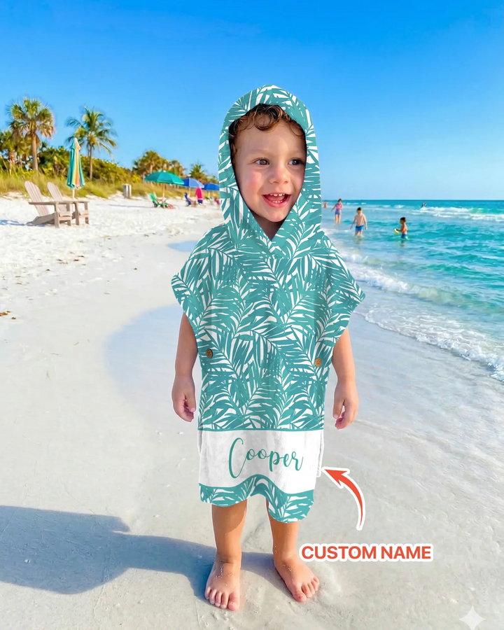 Custom Photo Print Dog Bamboo Swim Poncho