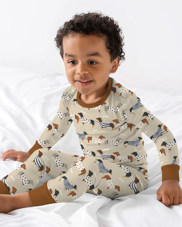 Cute Wieners Bamboo Two Piece Long Sleeve Pajama Set