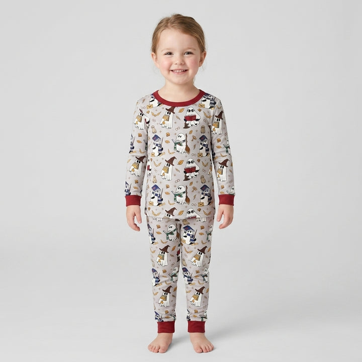Halloween Wizard Boo Bamboo Two Piece Long Sleeve Pajama Set