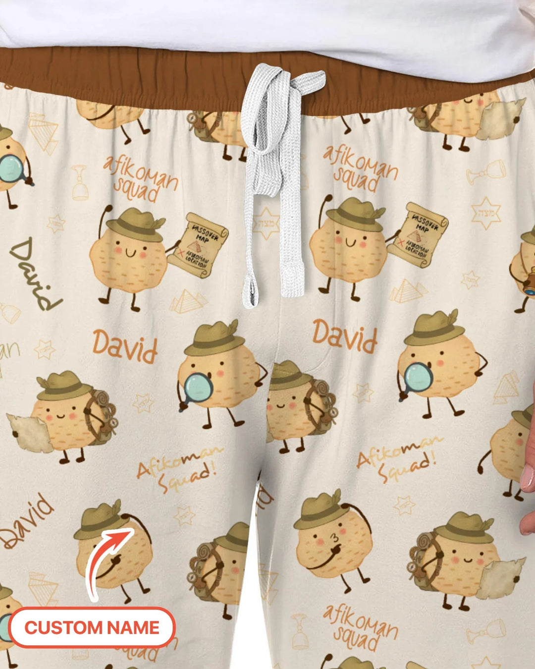 Custom Name Passover Afikoman Bamboo Men's Pajama Set
