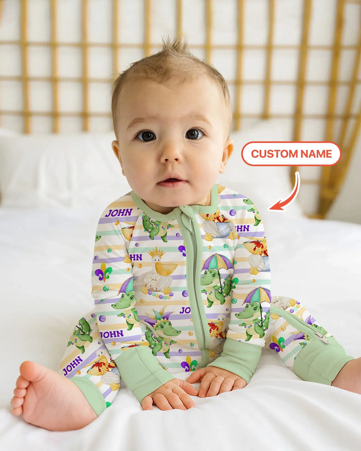 Happy Mardi Gras Adventure Family Matching Bamboo Convertible Zippy