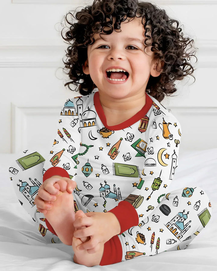 Ramadan Blessings Family Matching Bamboo Two Piece Long Sleeve Pajama Set