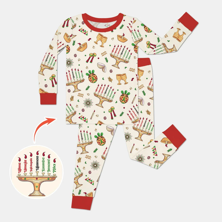 Happy Kwanzaa Bamboo Two Piece Long Sleeve Pajama Set