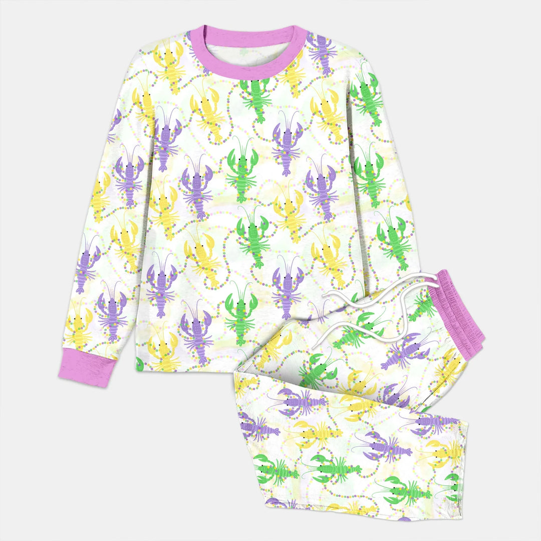 Mardi Gras Crawfish Family Matching Bamboo Men's Pajama Set