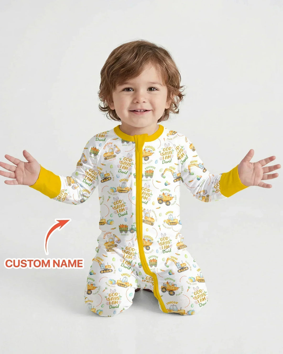 Happy Easter God Says I Am Custom Name Bamboo Convertible Zippy