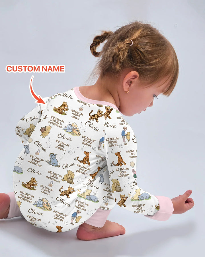 Custom Name God Says I Am Classic Bear Bamboo Convertible Zippy