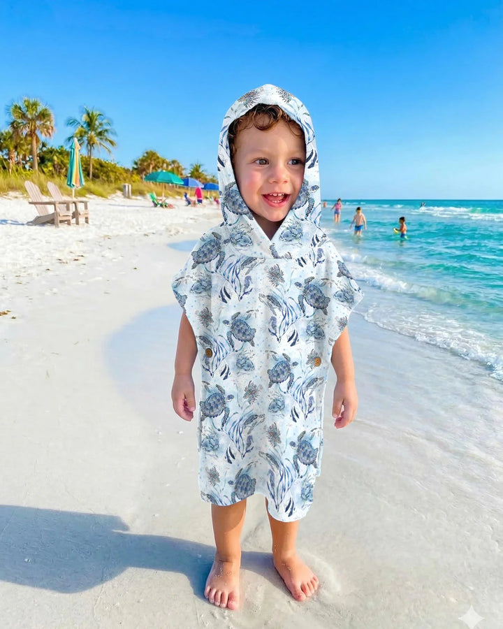 Little Turtles Family Matching Bamboo Swim Poncho
