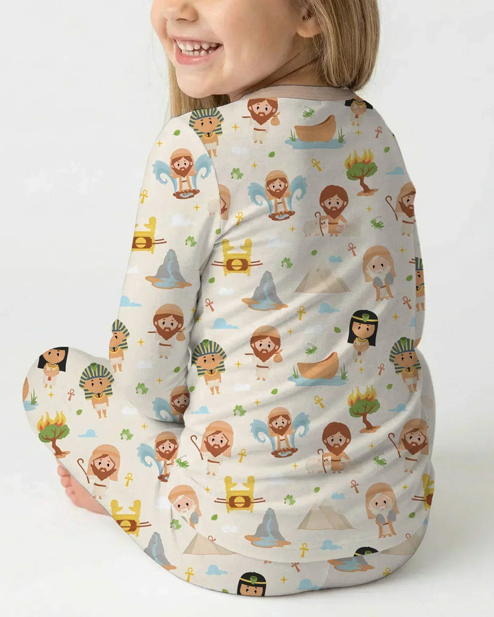 Moses Story Bamboo Two Piece Long Sleeve Pajama Set