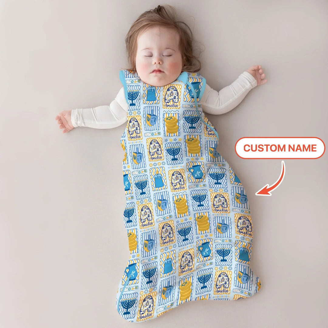 Custom Name Hanukkah Wonderland Bamboo Sleep Bag