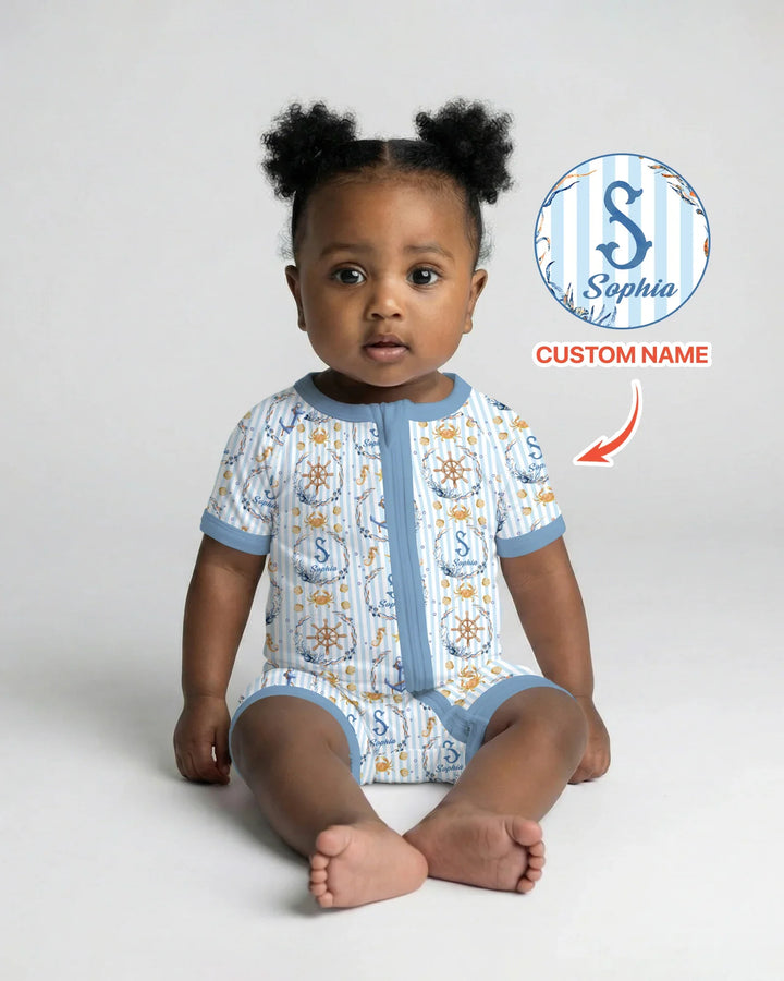 Bon Voyage Custom Name Bamboo Shorty Zippy