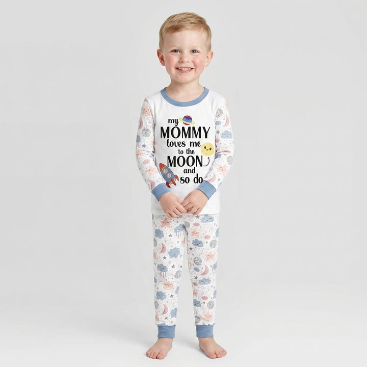My Mommy Loves Me To The Moon And So Do I Bamboo Two Piece Long Sleeve Pajama Set