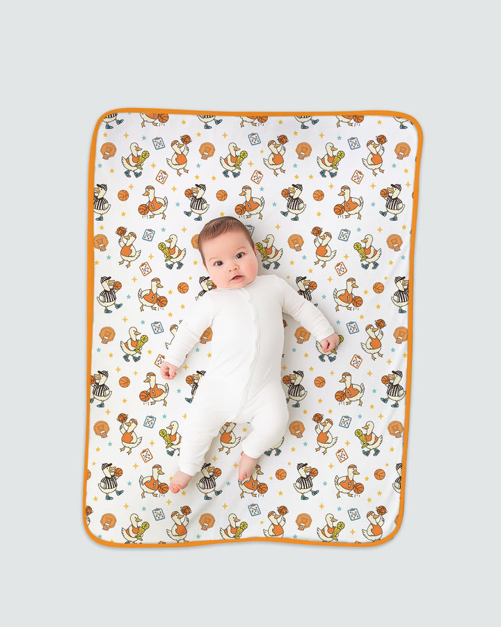 Silly Goose Playing Basketball Bamboo Blanket