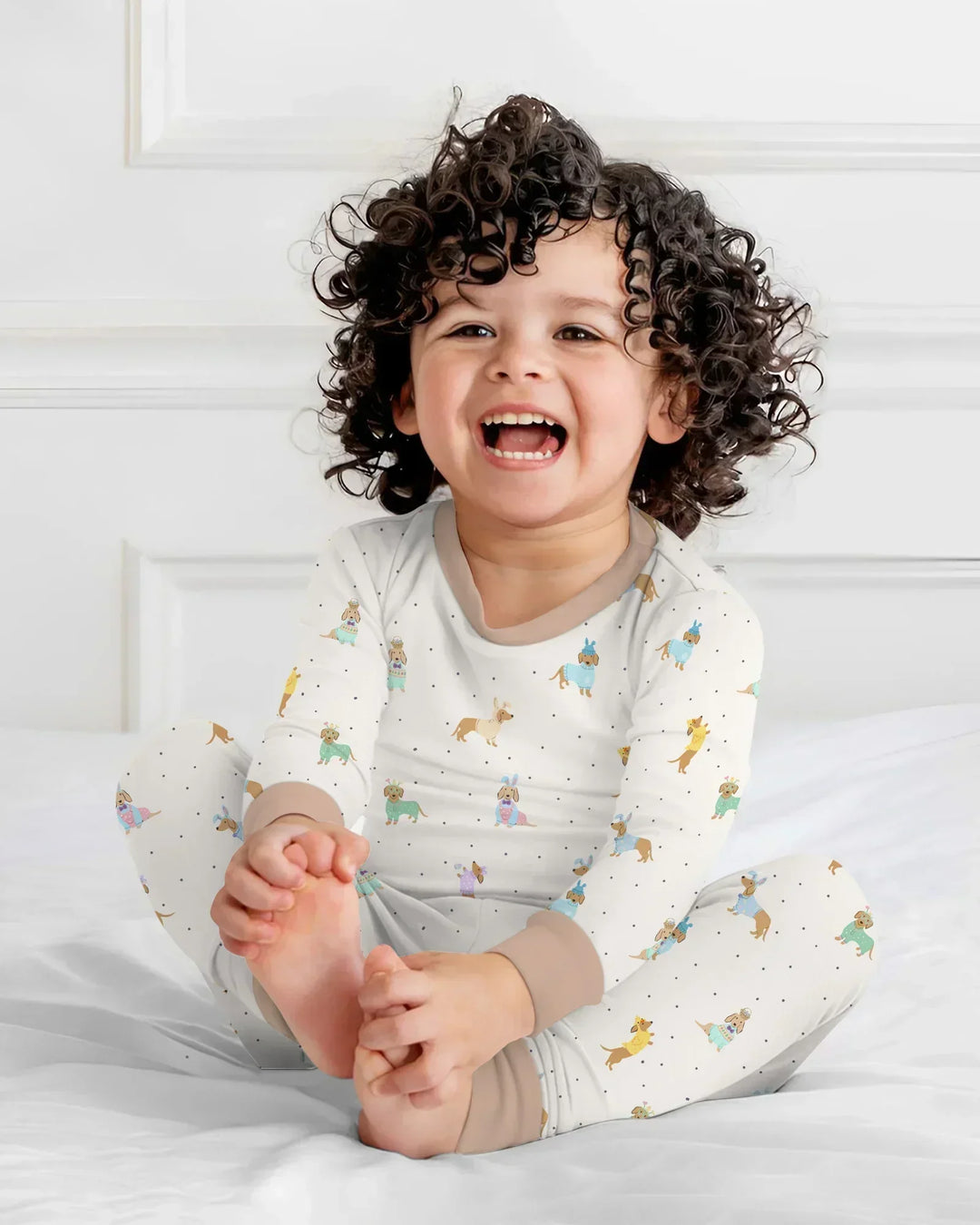 Easter Dachshund Bamboo Two Piece Long Sleeve Pajama Set