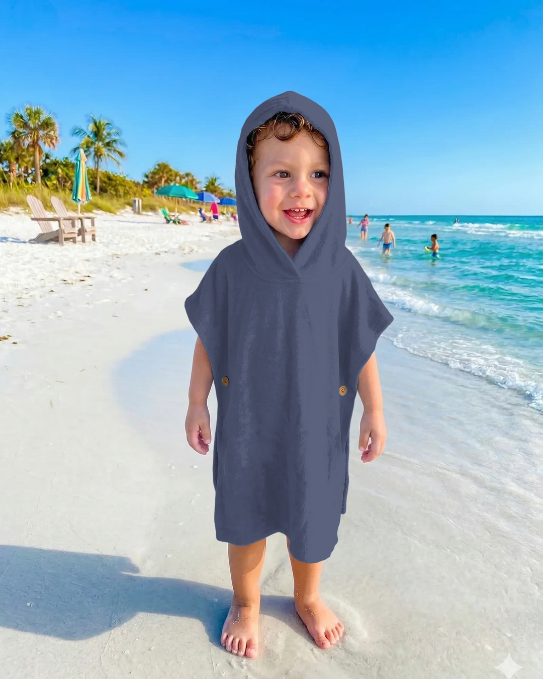 Solid Color Bamboo Swim Poncho