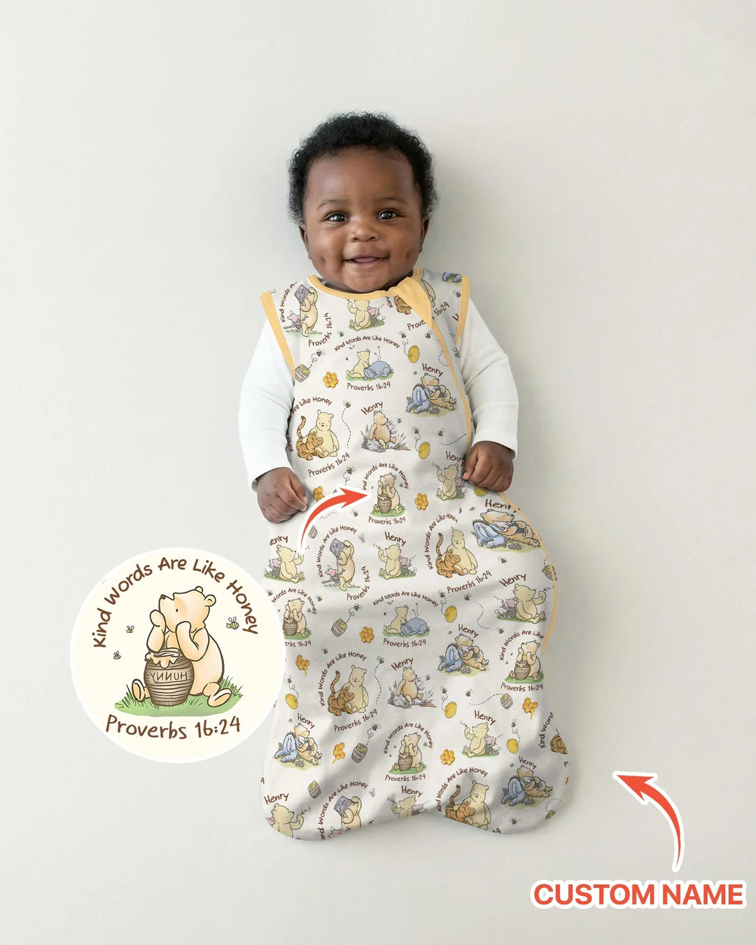 Kind Words Are Like Honey Custom Name Bamboo Sleep Bag