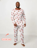 Custom Name Valentine Dachshund Family Matching Bamboo Men's Pajama Set