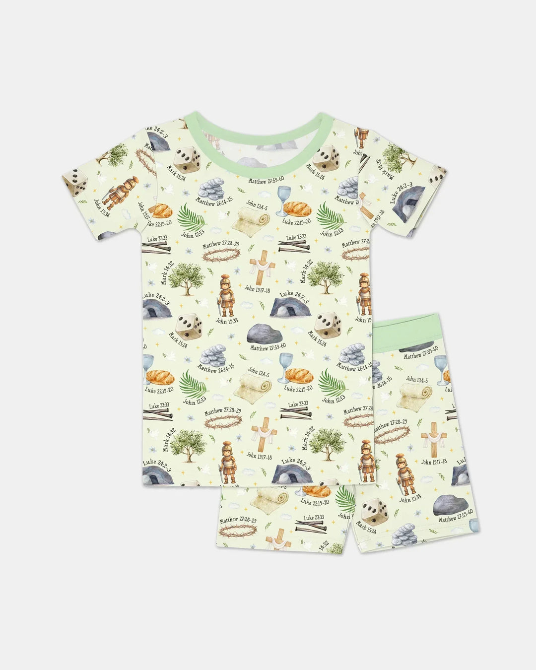 He Is Risen Family Matching Bamboo Two Piece Short Sleeve Shorts Pajama Set