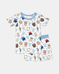 Christian Baseball Bamboo Two Piece Short Sleeve Shorts Pajama Set