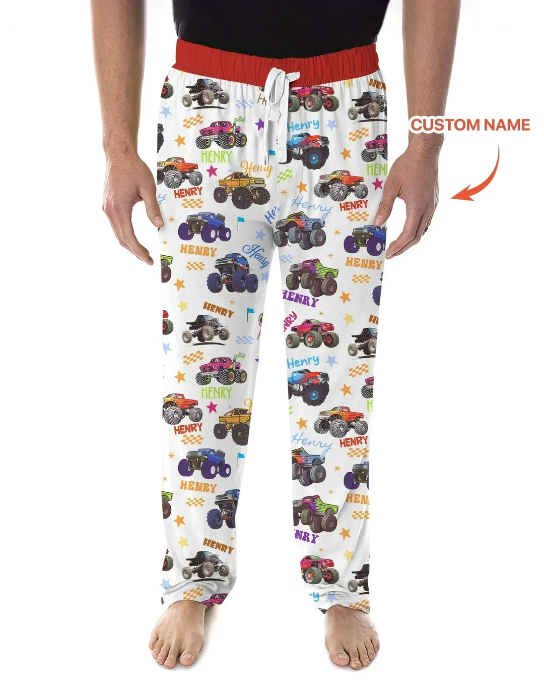 Monster Truck Custom Name Bamboo Men's Pajama Set